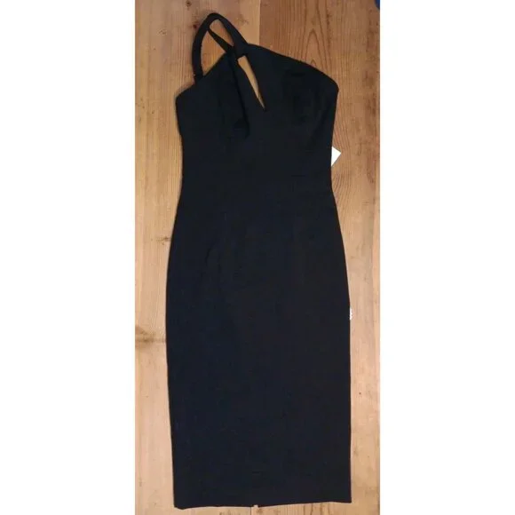Dress the Population Eliseo XS Asymmetric Cutout One Shoulder Bodycon Dress NWT - Picture 2 of 7